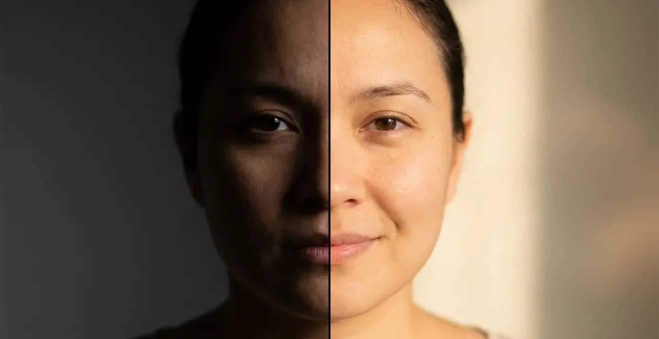 Représentation métaphorique du biais de l'effet de halo dans les rencontres