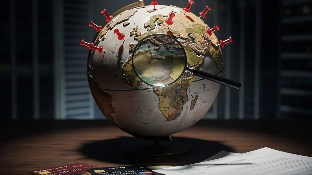 Carte de l'Europe montrant les zones à risque et paradis fiscaux pour les sites de rencontre