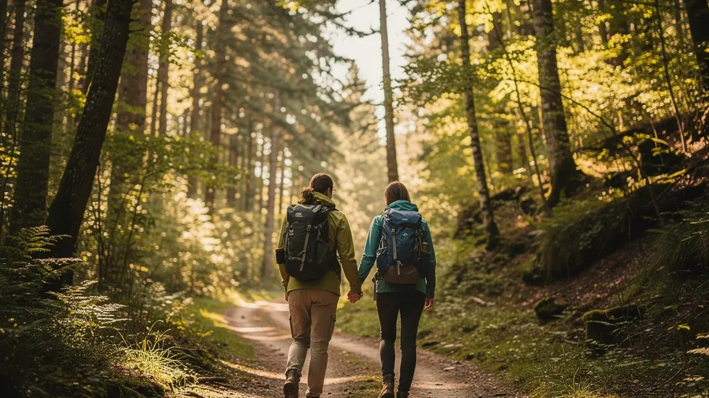 Couple vivant une micro-aventure urbaine ensemble dans un environnement naturel