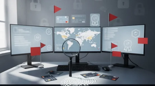 Détective numérique analysant des preuves numériques sur des sites de rencontre frauduleux