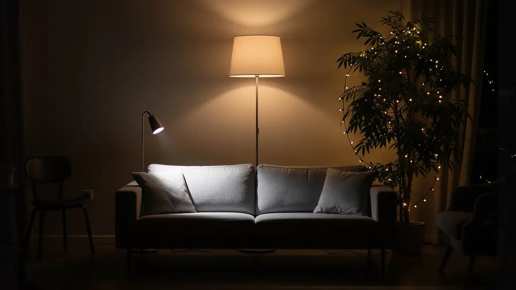 Salon avec éclairage en trois couches créant une ambiance chaleureuse