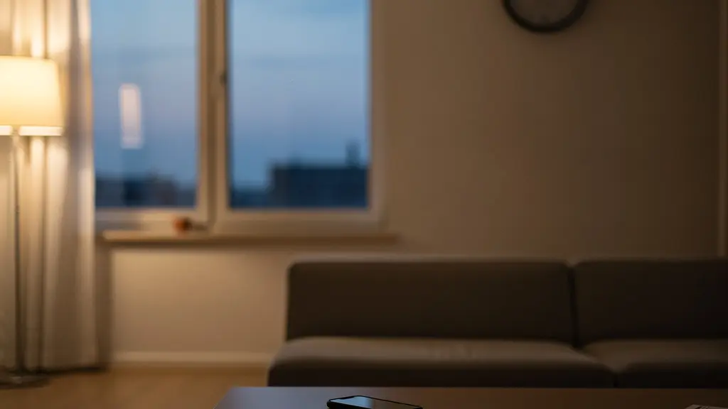 Horloge murale floue en arrière-plan avec smartphone posé sur une table montrant des notifications