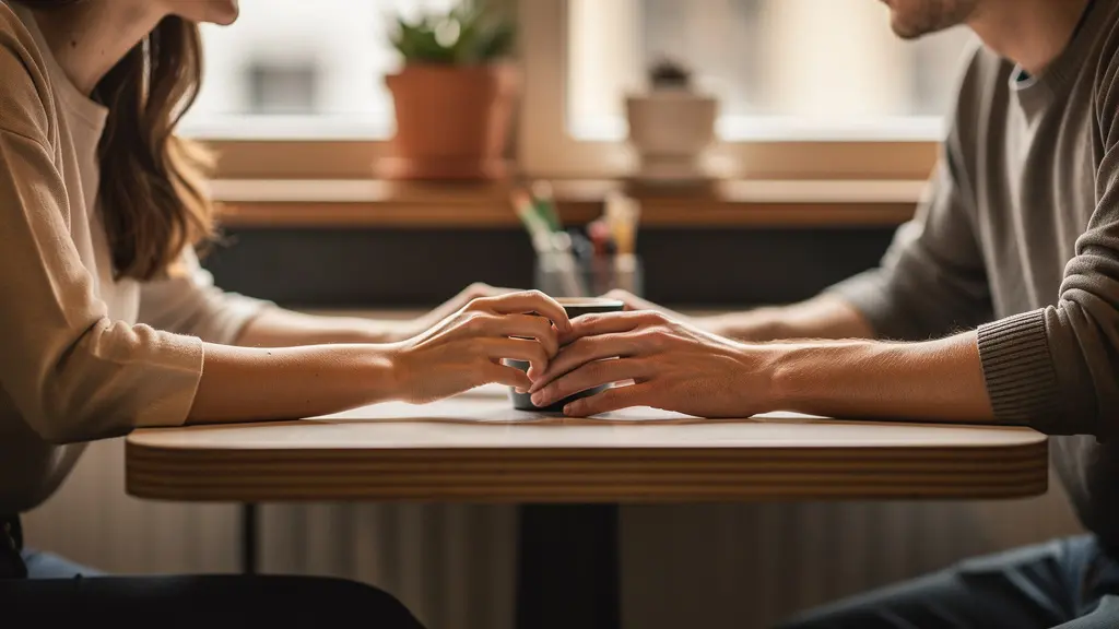 Deux personnes partageant un moment de complicité en regardant ensemble un téléphone