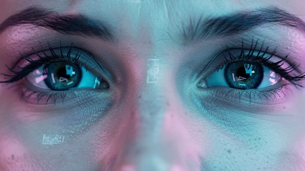 Visage éclairé par les reflets changeants d'un écran pendant une visioconférence