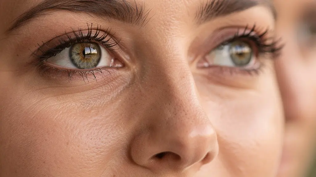 Gros plan sur un échange de regards entre deux personnes, illustrant la technique du triangle visuel pour un contact apaisé.